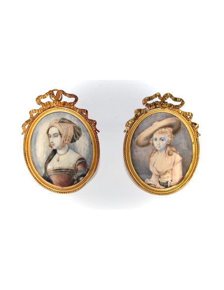 Pareja de miniaturas del siglo XIX