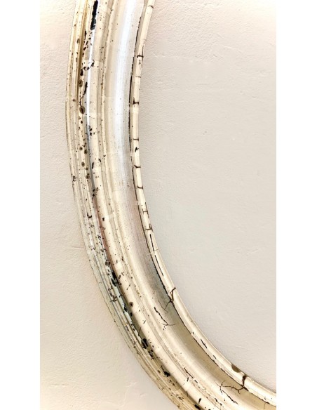 Marco ovalado plateado del siglo XIX