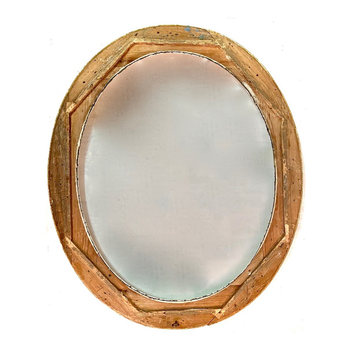 Marco ovalado plateado del siglo XIX