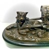 Bronze, "Dog with cart" signed