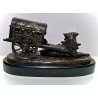 Bronze, "Dog with cart" signed