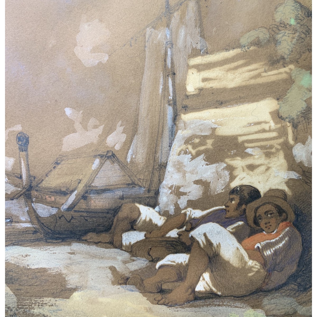 Consalvo Carelli, “Pescadores descansando”