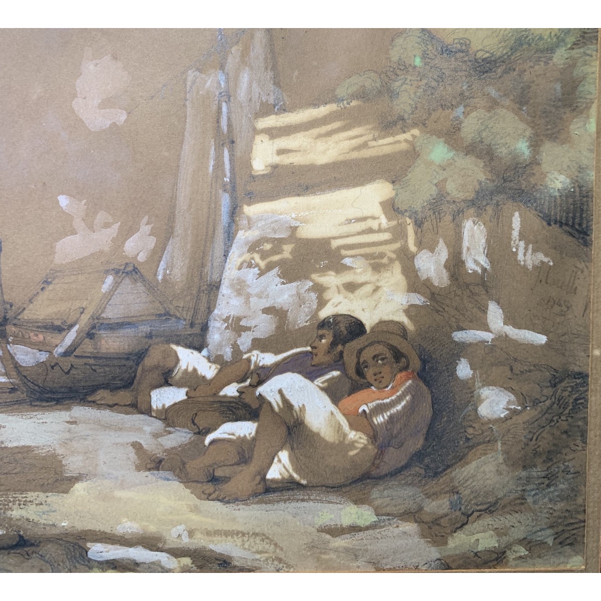 Consalvo Carelli, “Pescadores descansando”