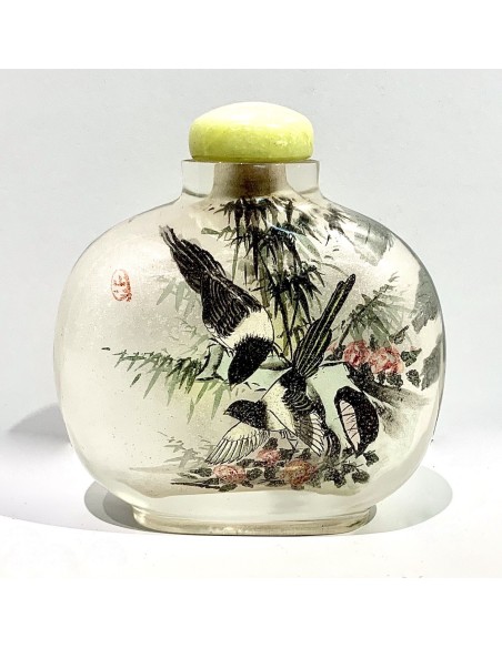 Snuff bottle de cristal pintado