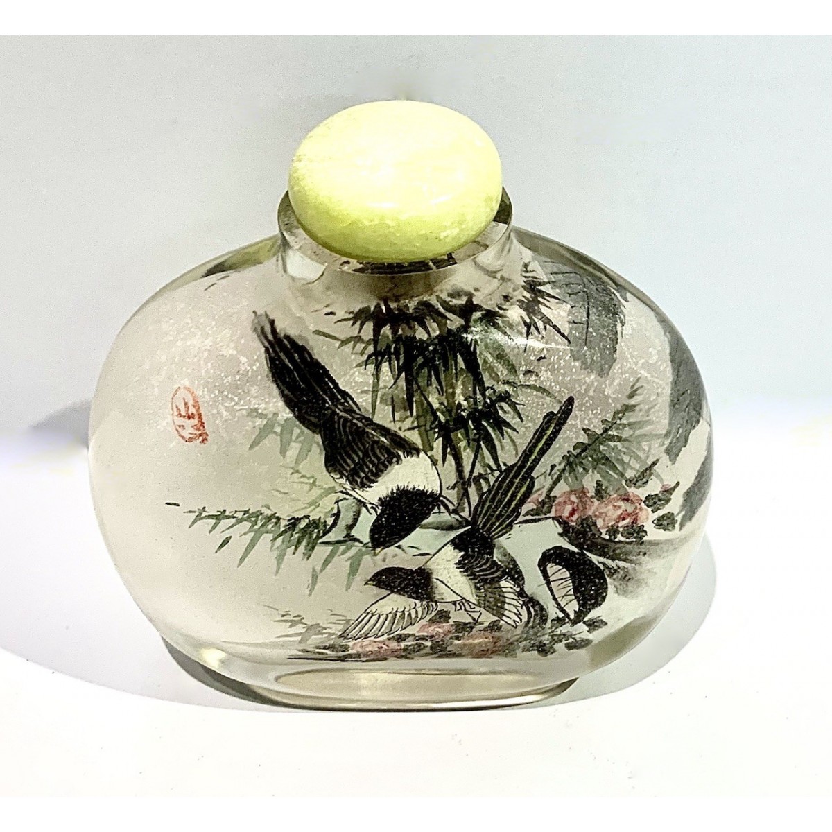 Snuff bottle de cristal pintado