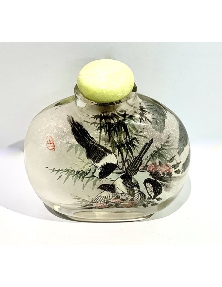 Snuff bottle de cristal pintado