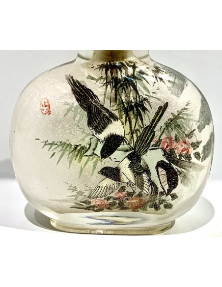 Snuff bottle de cristal pintado