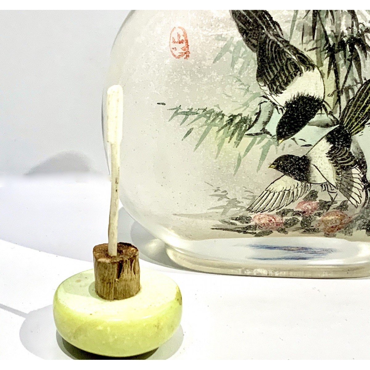 Snuff bottle de cristal pintado