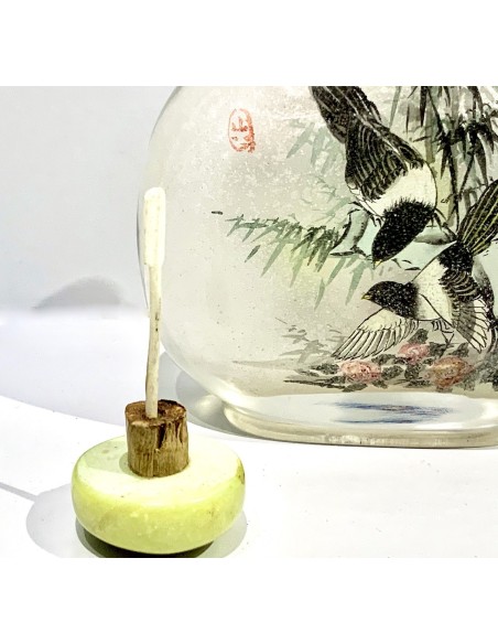 Snuff bottle de cristal pintado
