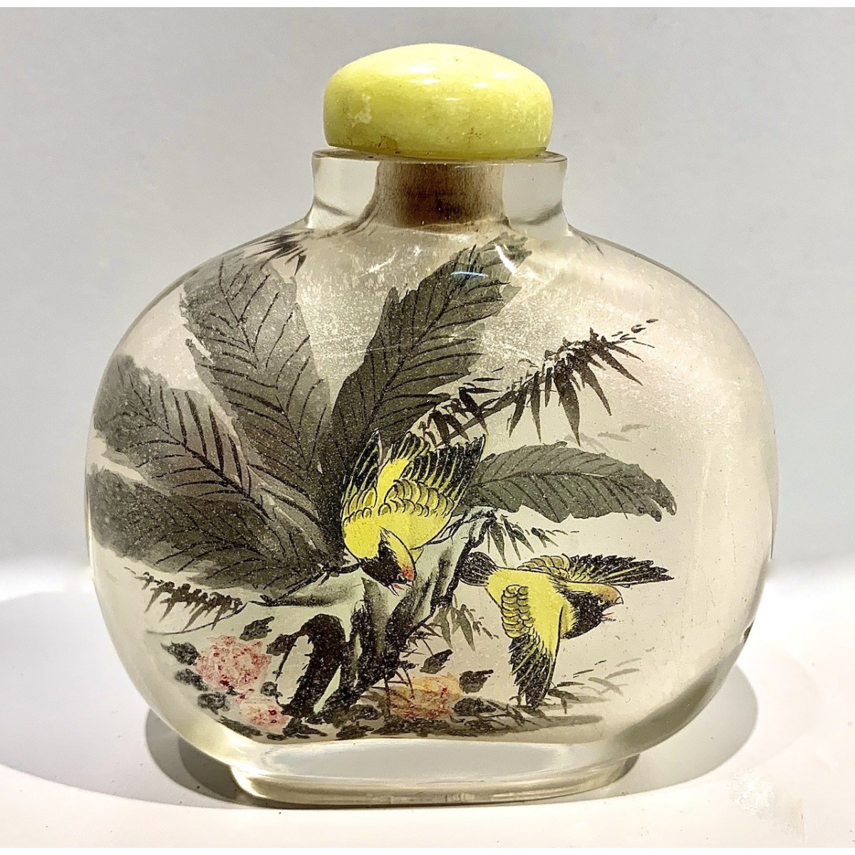 Snuff bottle de cristal pintado