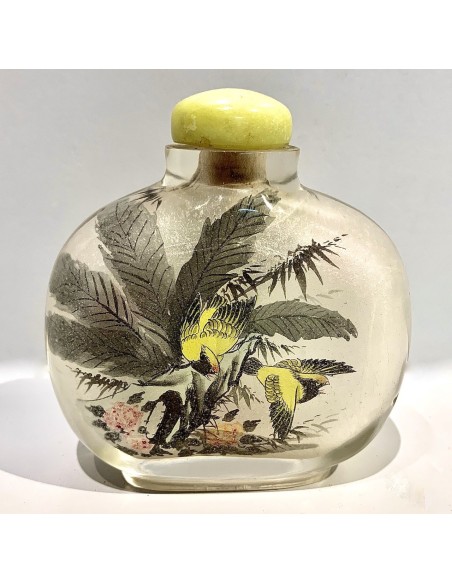 Snuff bottle de cristal pintado