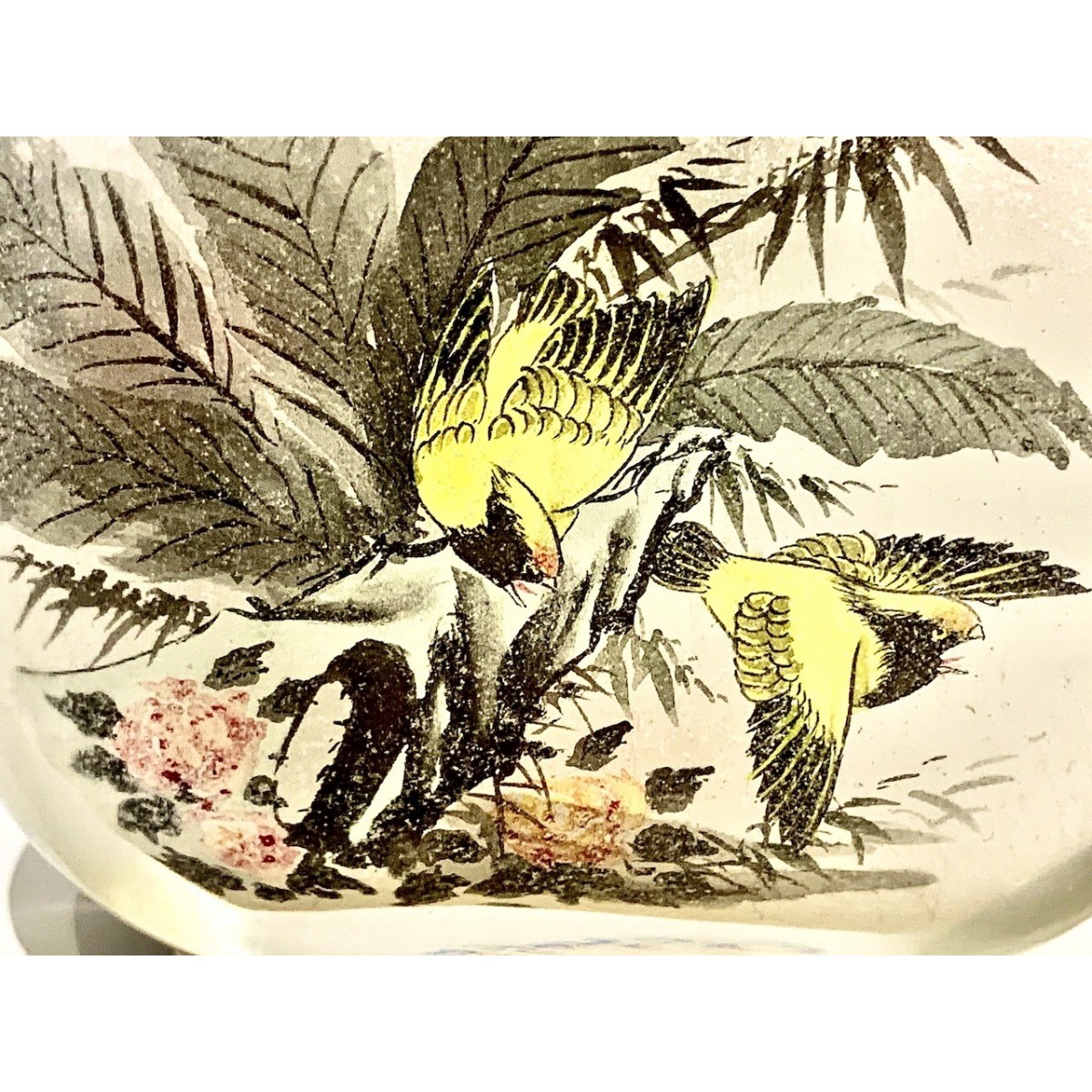 Snuff bottle de cristal pintado