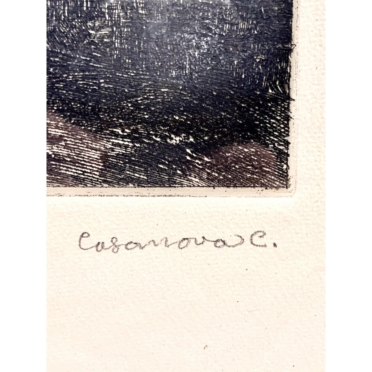 Acquaforte "Chiesa presso Lucca" Carlo Casanova