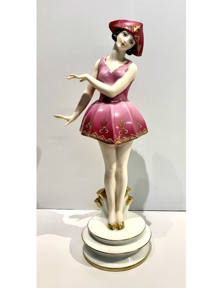 Bailarina de cerámica decó.