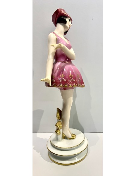 Bailarina de cerámica decó.