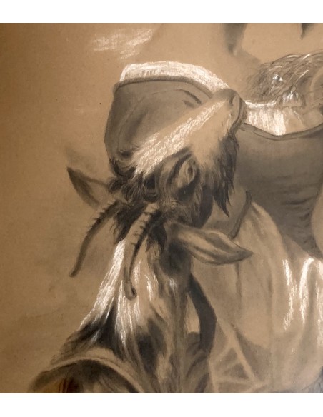 “Pastora”, dibujo al carboncillo  del siglo XIX