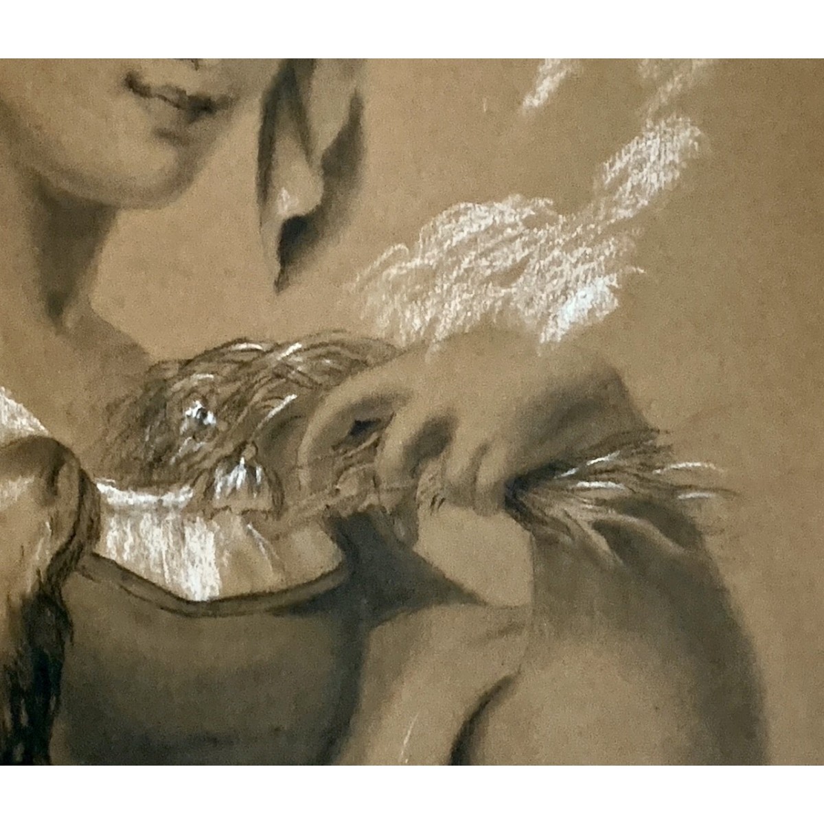 “Pastora”, dibujo al carboncillo  del siglo XIX