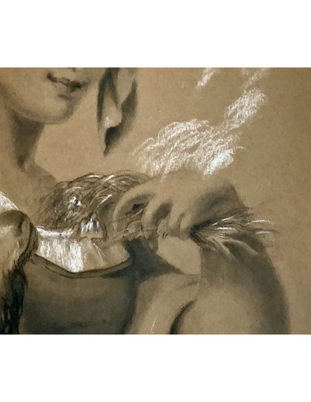 “Pastora”, dibujo al carboncillo  del siglo XIX