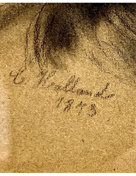 “Pastora”, dibujo al carboncillo  del siglo XIX