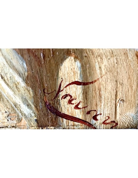 “Palomas”, óleo sobre tabla de finales del siglo XIX 