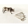 Bull toothpick in sterling silver