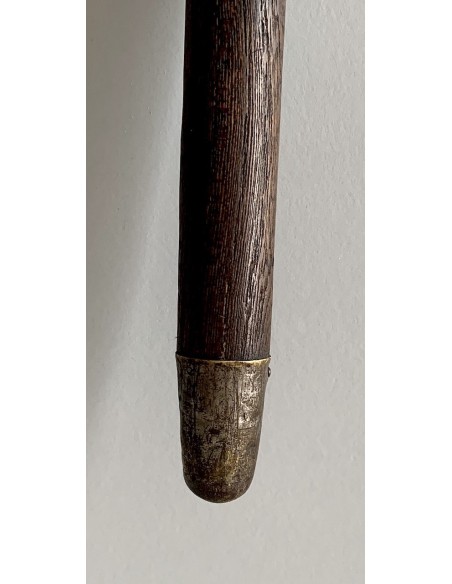 Bastone con manico d'osso intagliato dell' 800