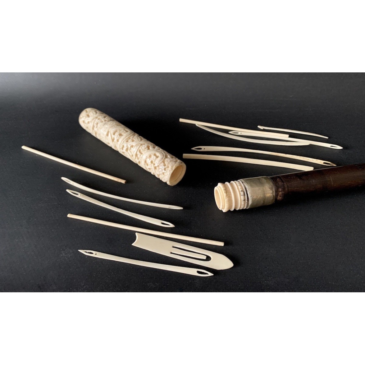 Bastón de paseo con empuñadura en hueso