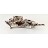 Rose-shaped silver filigree brooch