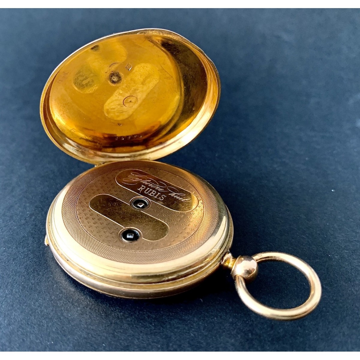 Reloj de bolsillo de oro de 18K, siglo XIX.