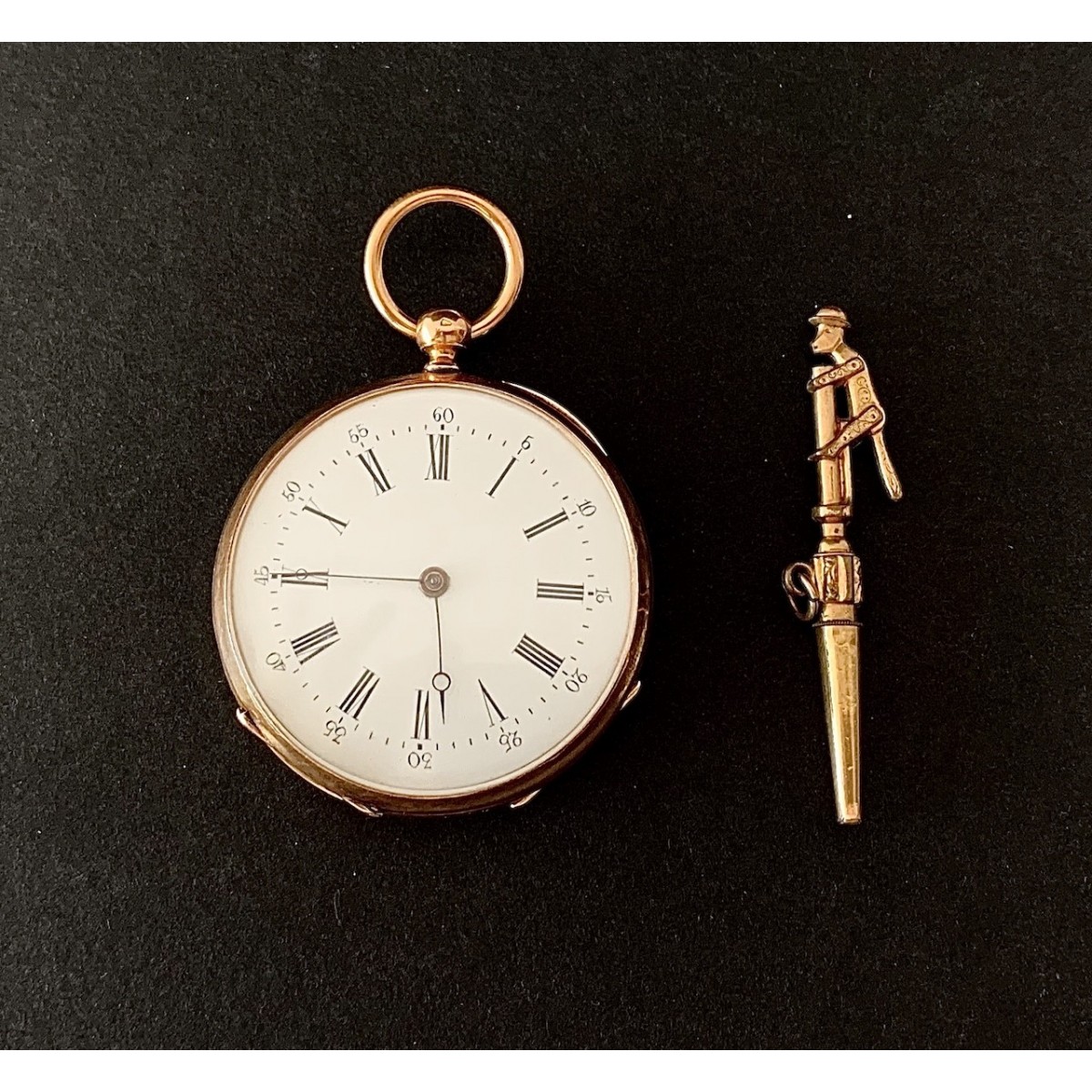 Reloj de bolsillo de oro de 18K, siglo XIX.