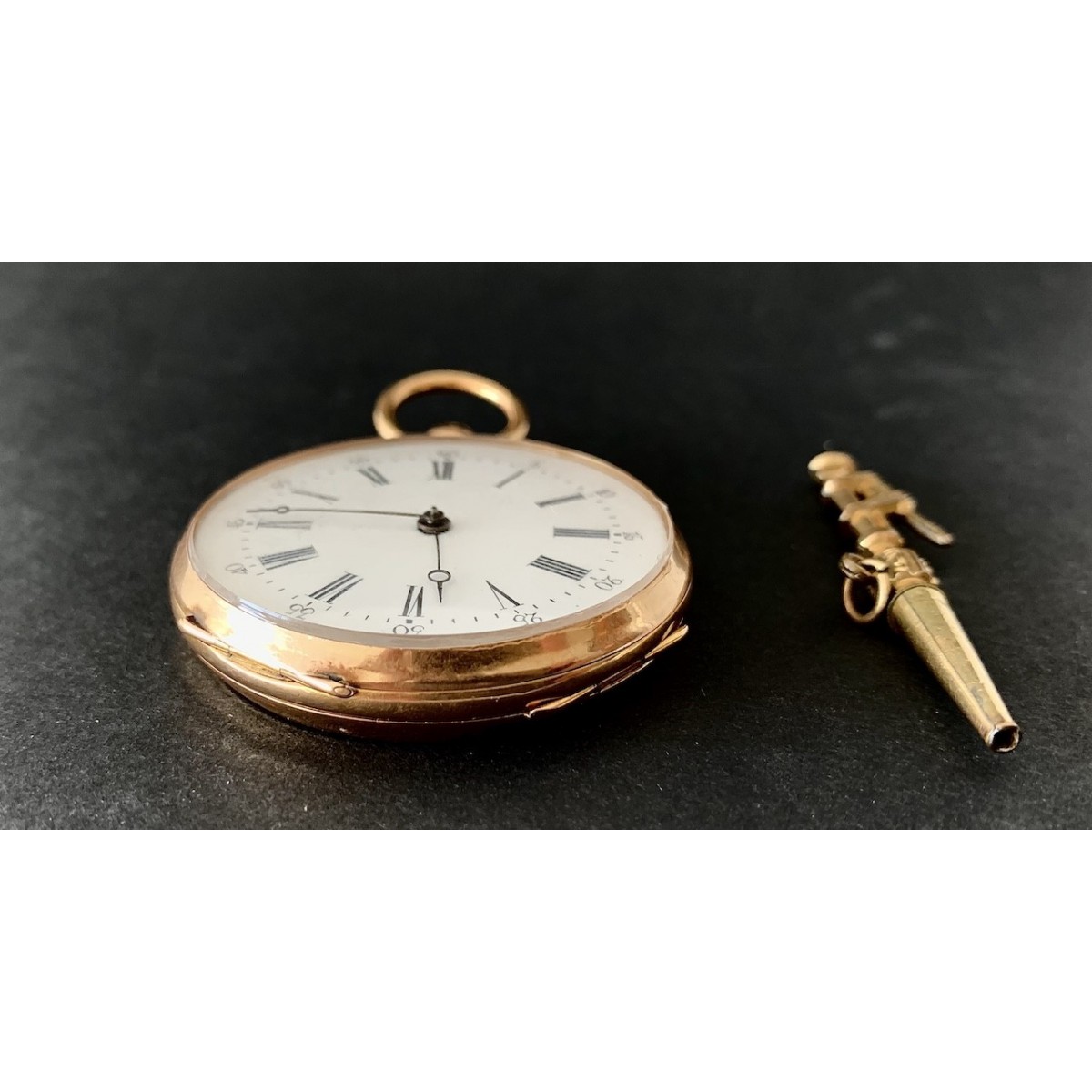 Reloj de bolsillo de oro de 18K, siglo XIX.