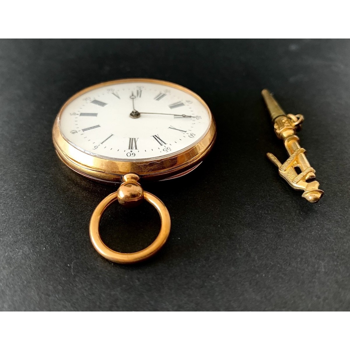 Reloj de bolsillo de oro de 18K, siglo XIX.