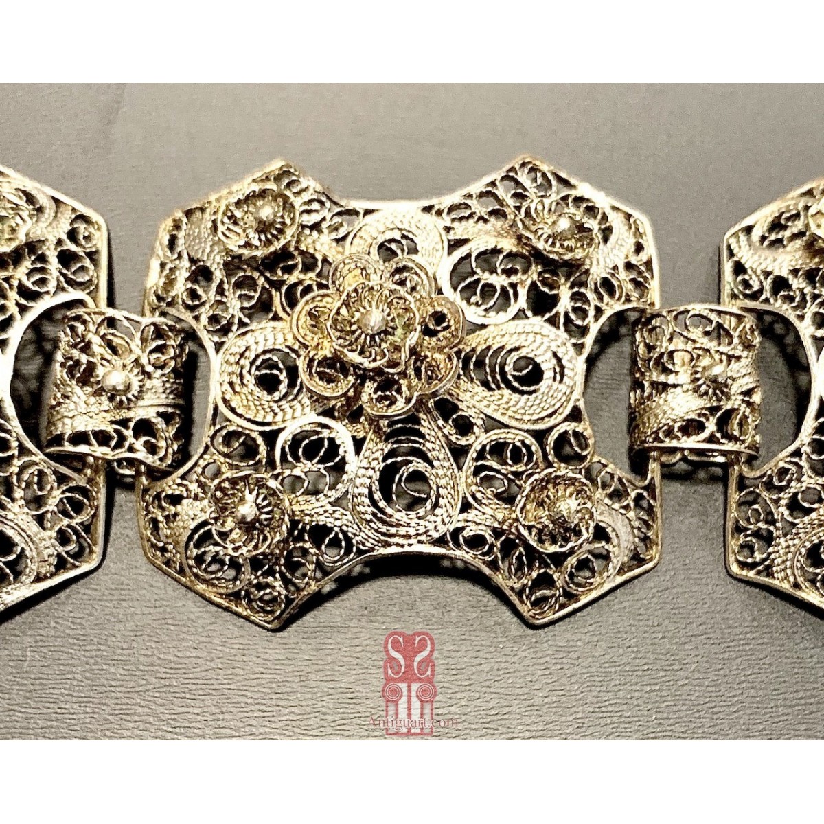  Pulsera en filigrana de plata principios del siglo XX