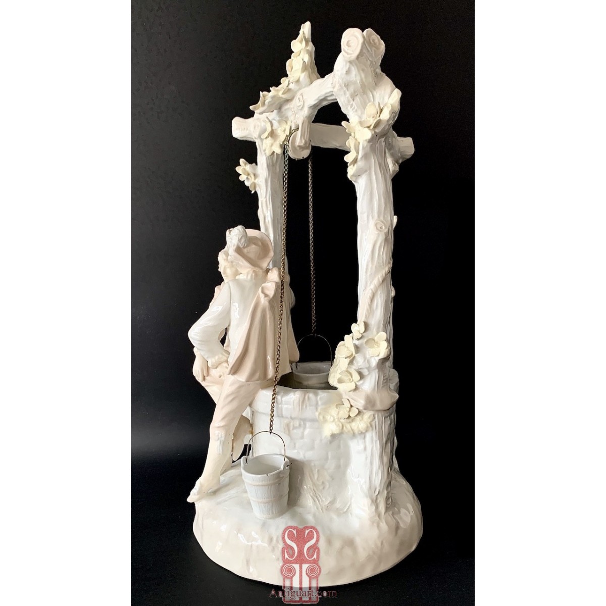 “Pareja de figuras delante al pozo” cerámica principios siglo XX