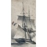 Grabado francés del siglo XIX, marina