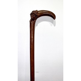 Mahogany walking stick, early 20th 2