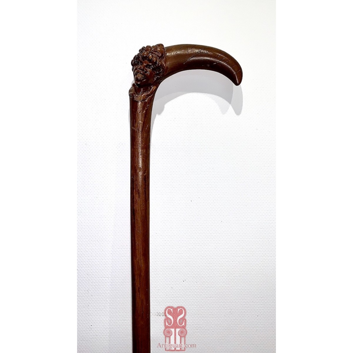Mahogany walking stick, early 20th