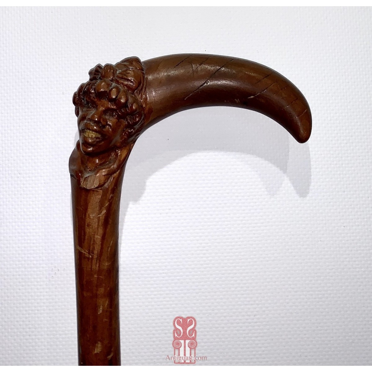 Mahogany walking stick, early 20th