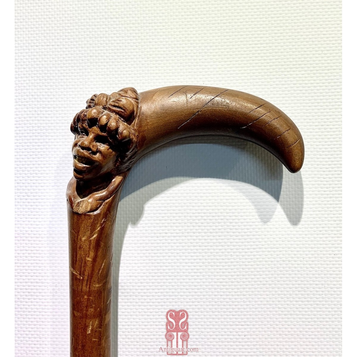 Mahogany walking stick, early 20th