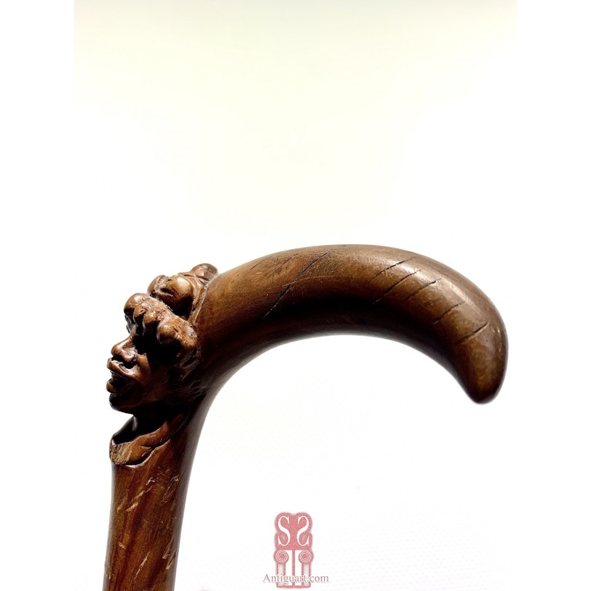 Mahogany walking stick, early 20th