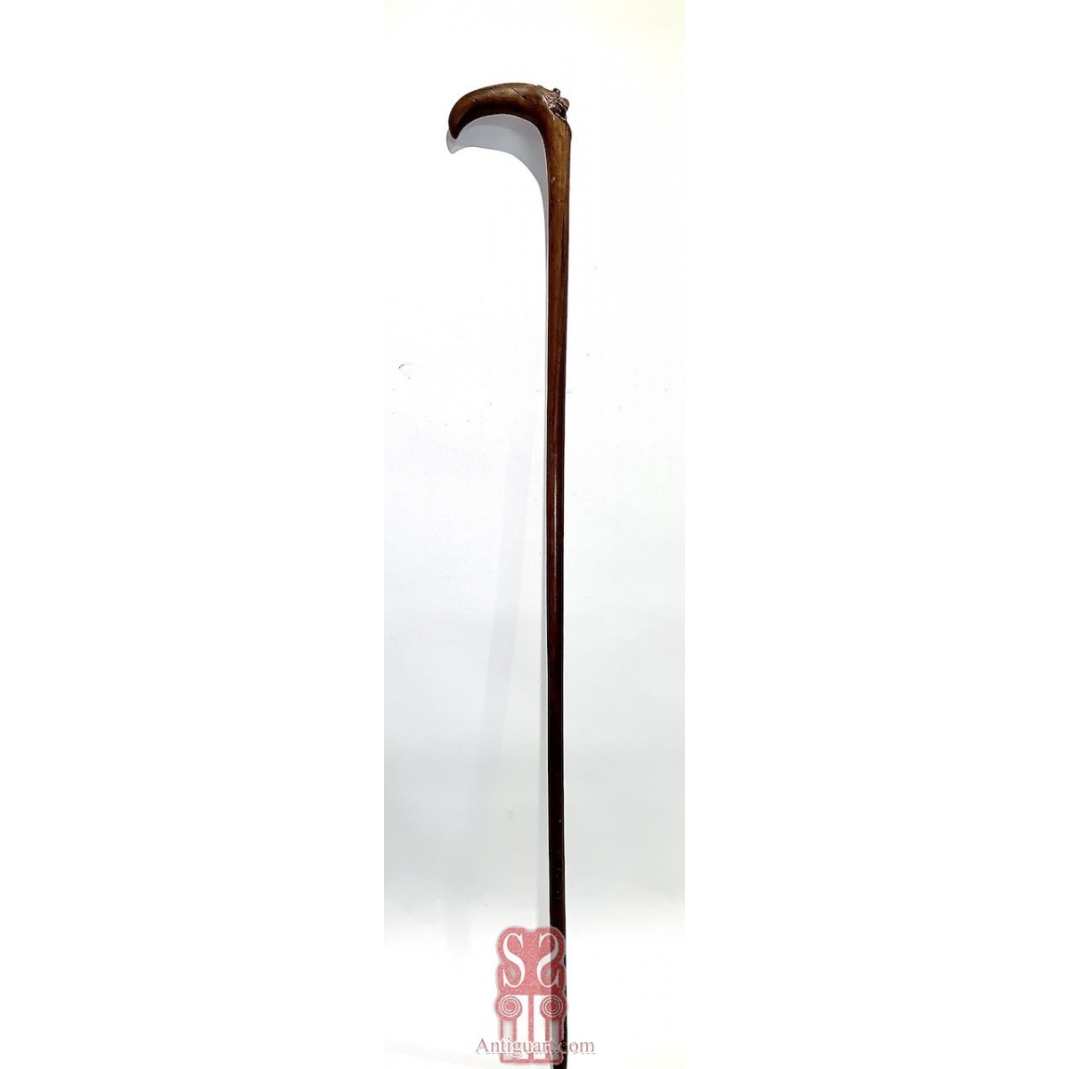 Mahogany walking stick, early 20th
