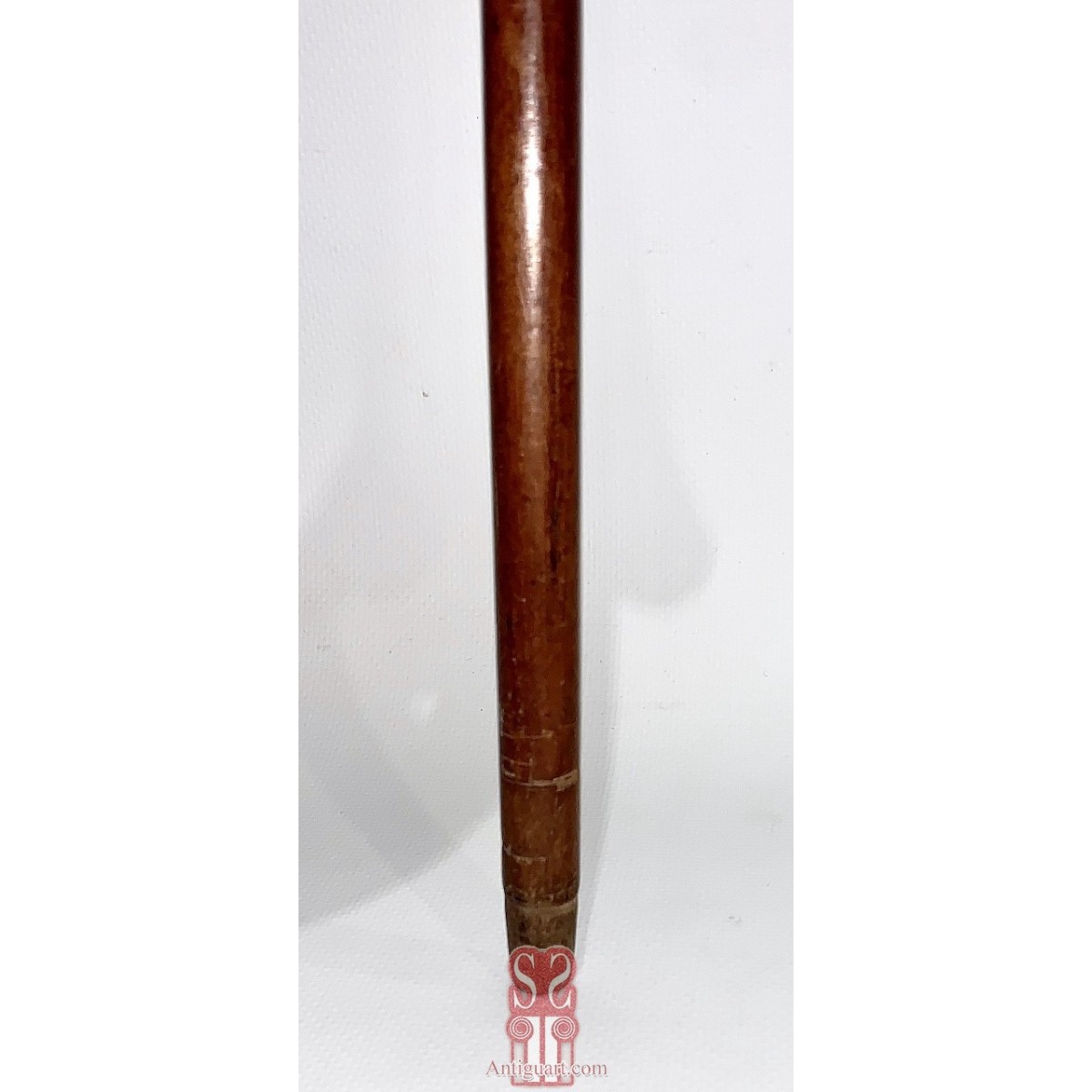 Mahogany walking stick, early 20th
