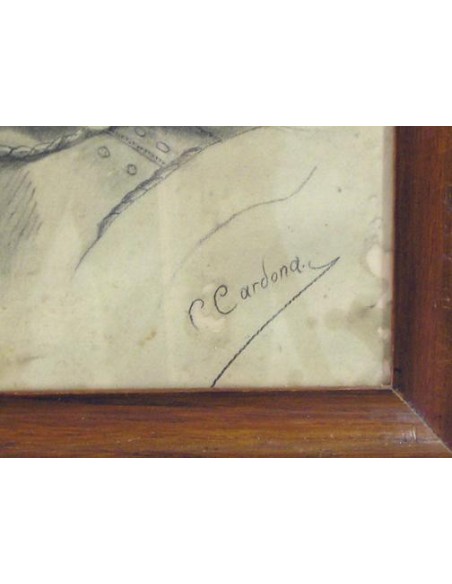 Retrato de mujer, carboncillo, siglo XIX.