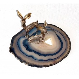 Coppia di cervi d’argento 800 dorato 2