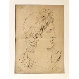 Apolo, dibujo académico del siglo XIX. 2