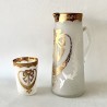 Art Nouveau glass jug and glass