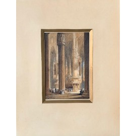 “Interior de catedral”, miniatura al guache. 2