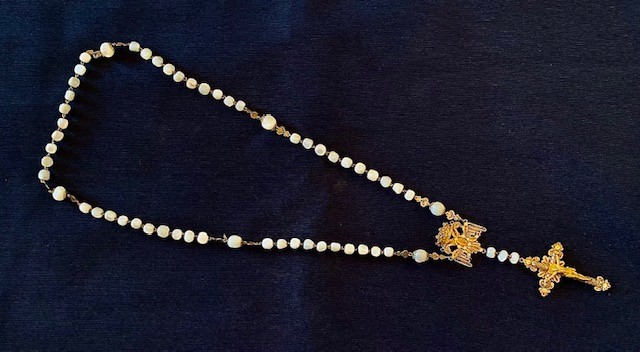 Bracciale rosario argento e madreperla