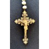 19th century rosary, mother-of-pearl spheres and silver filigree 