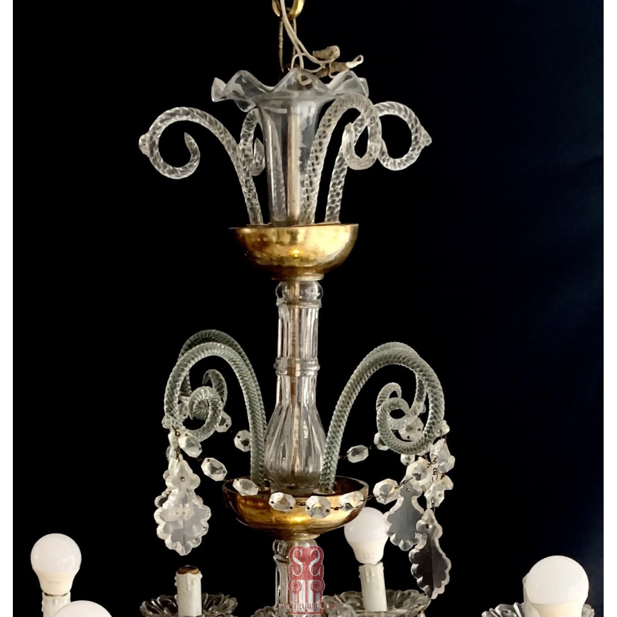 Lampara de cristal,  principios del siglo XX